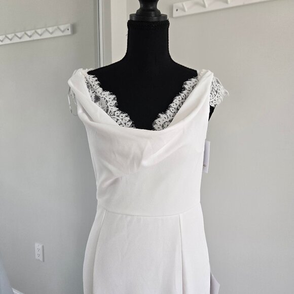 Lulus Forever Beloved White Mermaid Maxi Dress Small New With Tags Broken Zipper - Picture 14 of 17